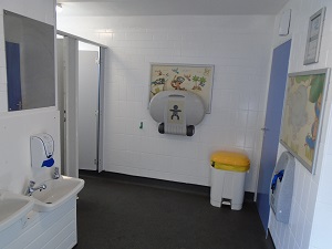 Toilet facilities at the Rotunda Cafe in Preston Park, Brighton.